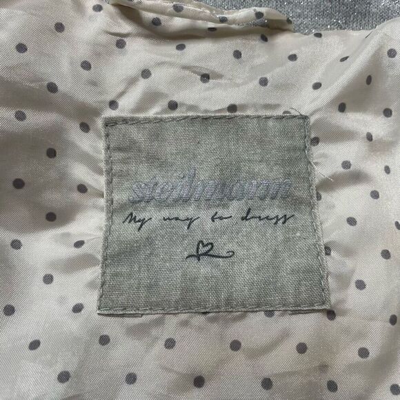 Steilmann Grey Silver Sparkle Cotton Blend Blazer Jacket Size 8 Medium - Picture 3 of 11